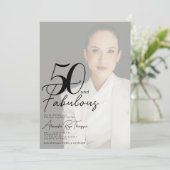 50歳おめでとう!ファビュラスな文字の50歳の誕生日パーティー 招待状 (スタンド正面)