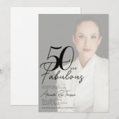 50歳おめでとう!ファビュラスな文字の50歳の誕生日パーティー 招待状 (正面/裏面)