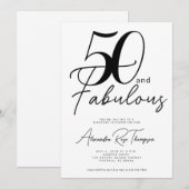 50歳おめでとう ファブリカスな50歳の誕生日パーティー 招待状 (正面/裏面)