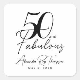 50歳おめでとう ファブリカス 50歳の誕生日パーティー スクエアシール