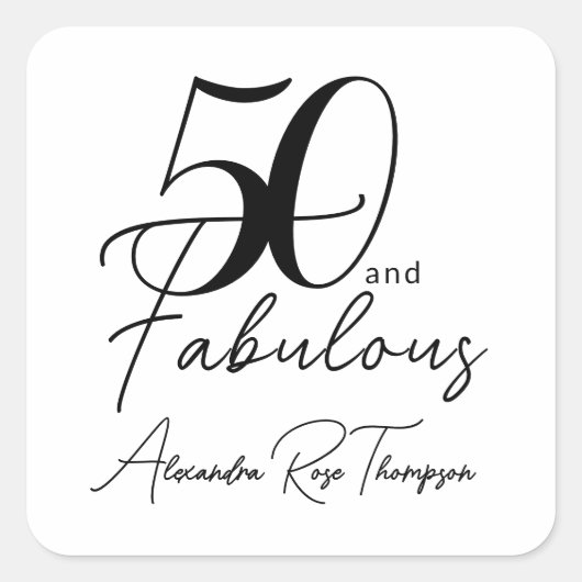 50歳おめでとう ファブリカス 50歳の誕生日パーティー スクエアシール (正面)
