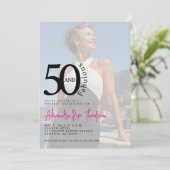 50歳おめでとう ファブリシャスな50歳の誕生日パーティー 招待状 (スタンド正面)