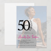 50歳おめでとう ファブリシャスな50歳の誕生日パーティー 招待状 (正面/裏面)