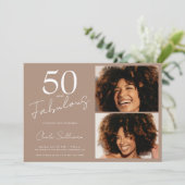 50歳おめでとう ブラウンの50歳の誕生日パーティー 招待状 (スタンド正面)