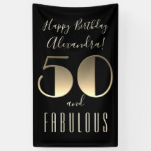 50歳おめでとう！ブラックタイポグラフィ50歳の誕生日