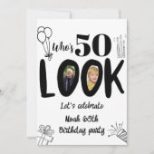 50歳おめでとう!モダンフォト50歳の誕生日 招待状 (正面)