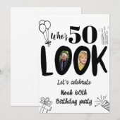 50歳おめでとう!モダンフォト50歳の誕生日 招待状 (正面/裏面)
