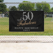 50歳おめでとう！モダンブラックの50歳の誕生日 横断幕 (インサイチュ)