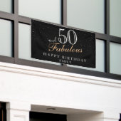 50歳おめでとう！モダンブラックの50歳の誕生日 横断幕 (ビルの外側)