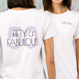 50歳おめでとう モダン パープル 50歳の誕生日パーティー Tシャツ