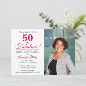 50歳おめでとう！写真入り50歳の誕生日パーティー招待状 招待状 (スタンド正面)