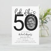 50歳おめでとう | 写真入り50歳の誕生日招待状 招待状 (スタンド正面)