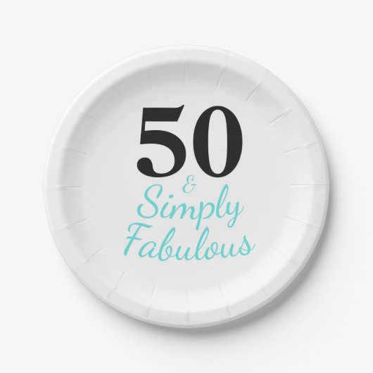 50歳おめでとう!素敵な誕生日 ペーパープレート (正面)