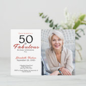 50歳おめでとう!素敵な50歳の誕生日パーティー 招待状 (スタンド正面)