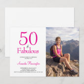 50歳おめでとう!素敵な50歳の誕生日 招待状 (正面/裏面)