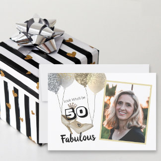 50歳おめでとう！輝くゴールドの誕生日 招待状
