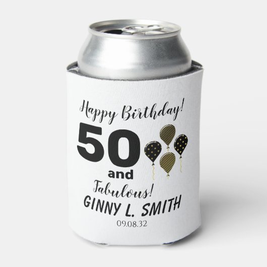 50歳おめでとう！50歳の誕生日を祝う缶クーラー 缶クーラー (缶正面)