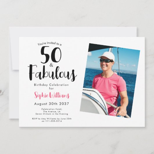 50歳おめでとう!50歳の誕生日パーティー 招待状 (正面)