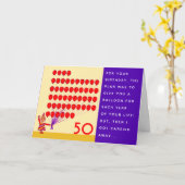 50歳おもしろいの誕生日カード カード (黄色い花)