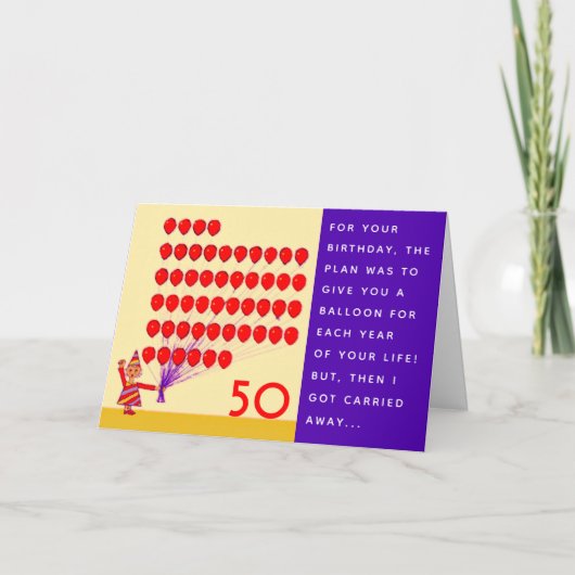50歳おもしろいの誕生日カード カード (正面)