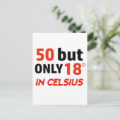 50歳おもしろいの誕生日デザイン ポストカード (スタンド正面)