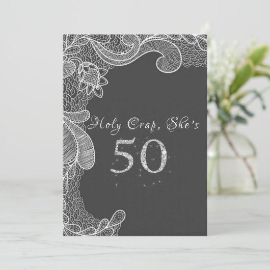 50歳おもしろいの誕生日パーティーへの招待 招待状 (スタンド正面)