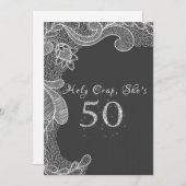 50歳おもしろいの誕生日パーティーへの招待 招待状 (正面/裏面)