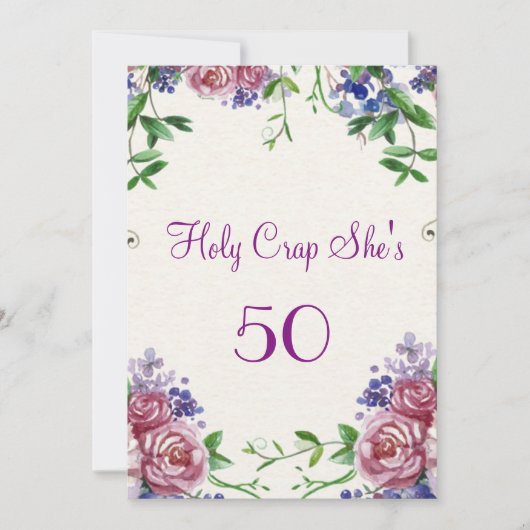 50歳おもしろいの誕生日パーティーへの招待 招待状 (正面)