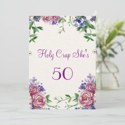 50歳おもしろいの誕生日パーティーへの招待 招待状 (スタンド正面)