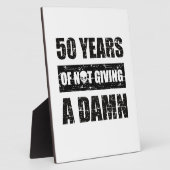 50歳おもしろいの誕生日プレゼント フォトプラーク (側面)