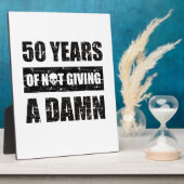 50歳おもしろいの誕生日プレゼント フォトプラーク (側面)