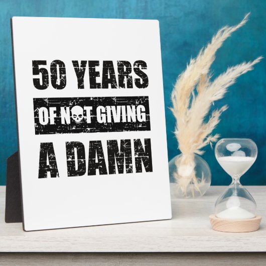 50歳おもしろいの誕生日プレゼント フォトプラーク (側面)