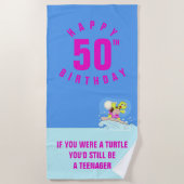50歳おもしろいの誕生日引用文ビーチタオル ビーチタオル (正面)