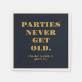 50歳おもしろいユーモアのある誕生日パーティー海軍ブルー金ゴールド スタンダードカクテルナプキン (正面)