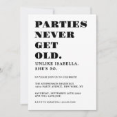 50歳おもしろいユーモアのある誕生日パーティー海軍ブルー金ゴールド 招待状 (正面)