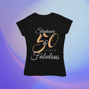 50歳お誕生日おめでとう パーソナライズ ピンクの誕生日パーティー Tシャツ