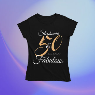 50歳お誕生日おめでとう パーソナライズ ピンクの誕生日パーティー Tシャツ