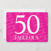 50歳お誕生日おめでとう ピンクの50thバースデーパーティー 招待状 (裏面)