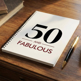 50歳お誕生日おめでとう モダンチェリー・ワイン ノートブック