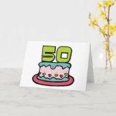 50歳お誕生日ケーキ カード (黄色い花)