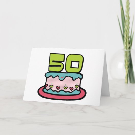 50歳お誕生日ケーキ カード (正面)