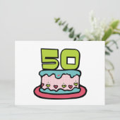 50歳お誕生日ケーキ カード (スタンド正面)