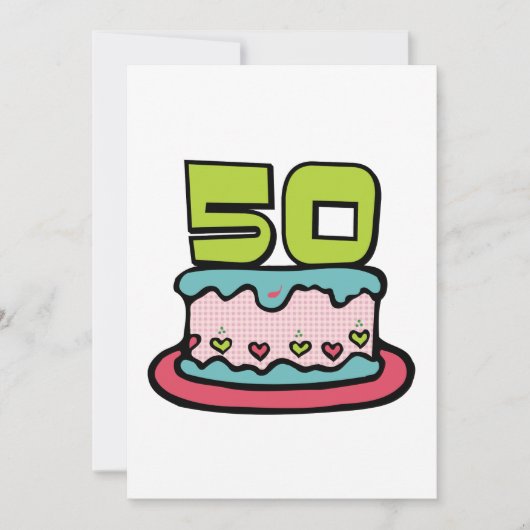 50歳お誕生日ケーキ カード (正面)