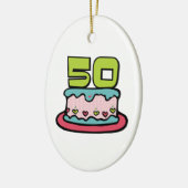50歳お誕生日ケーキ セラミックオーナメント (左)