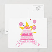 50歳お誕生日ケーキ ポストカード (正面/裏面)