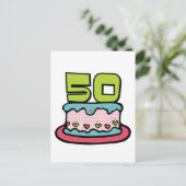 50歳お誕生日ケーキ ポストカード (スタンド正面)