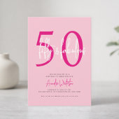 50歳だって素敵！バラ色の50歳誕生日パーティー 招待状