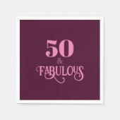 50歳だなんて素敵すぎる ワインレッドの誕生日パーティー スタンダードカクテルナプキン (正面)