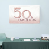 50歳でとっても素敵なローズゴールドの誕生日モダン背景 横断幕 (トレードショー)