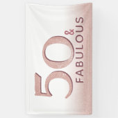 50歳でとっても素敵なローズゴールドの誕生日モダン背景 横断幕 (縦)